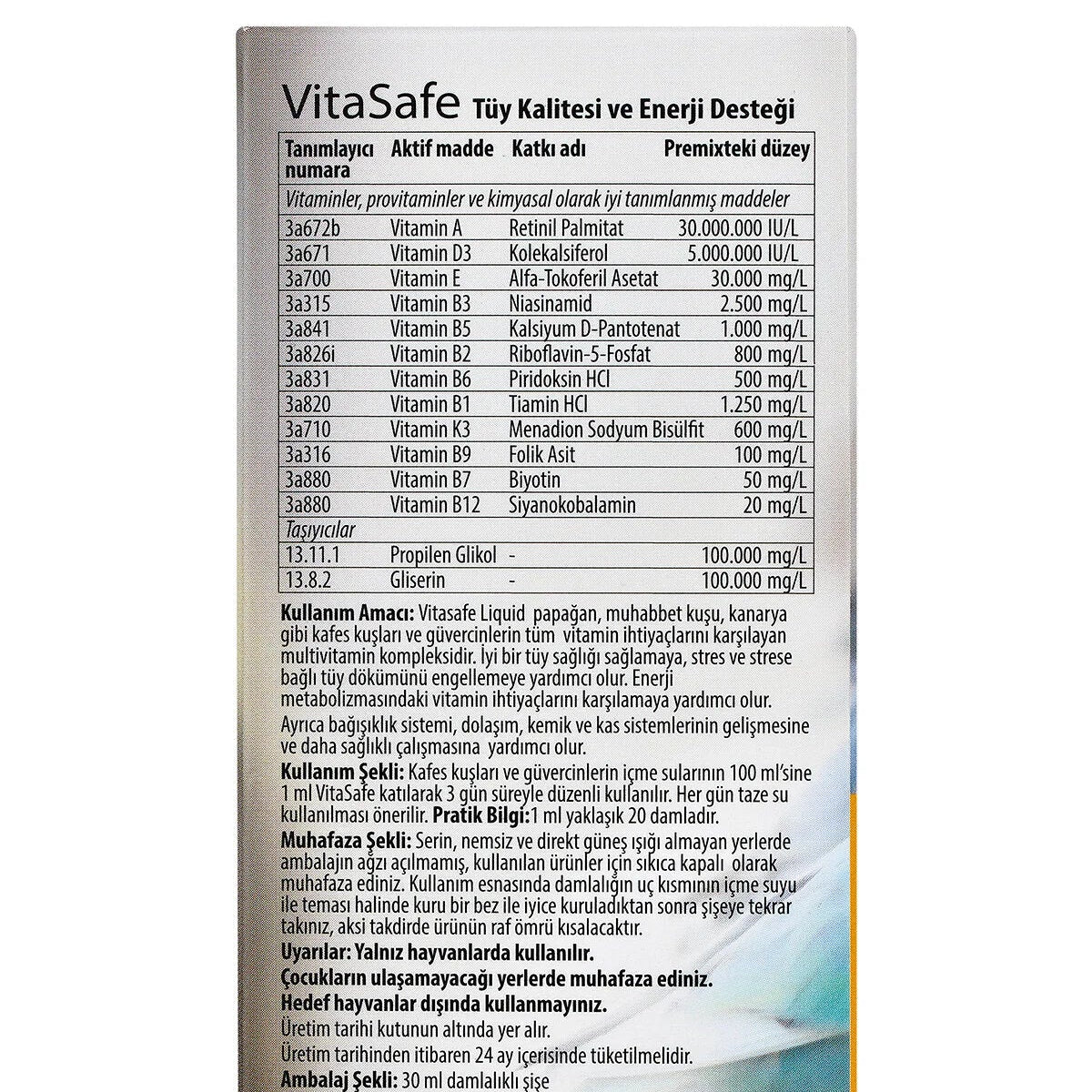 VitaSafe – Tüy Kalitesi, Enerji ve Vitamin Desteği