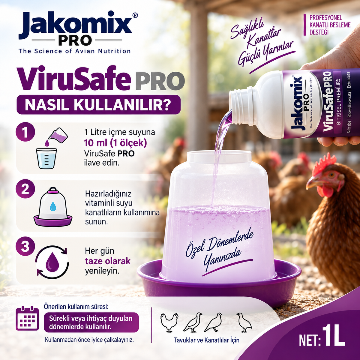ViruSafe Pro - Bağışıklık ve Doğal Savunma Desteği - 1LT