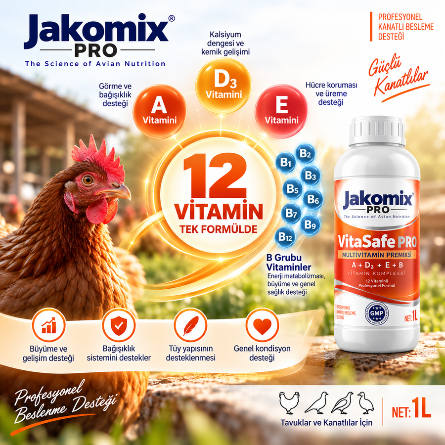 VitaSafe Pro - Tüy Kalitesi, Enerji ve Vitamin Desteği - 1LT